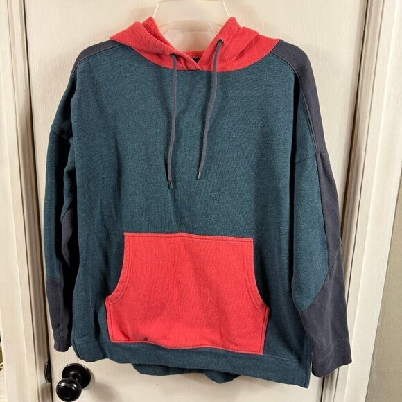 Madewell Colorblock Hoodie Sweatshirt | Split Hem, Oversized Fit, Cotton Blend - Picture 4 of 12